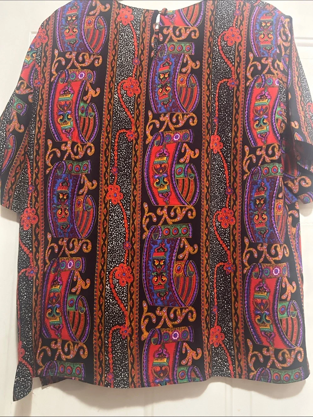 Vintage Christie & Jill Paisley Blouse Silk XL - Picture 3 of 3